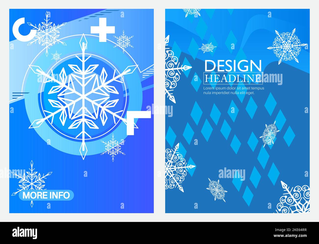Snowflake template design. Special deal, Christmas season offer poster. Winter Vector illustration. Holiday Clearance, Discount Banner. Business, Stor Stock Vector