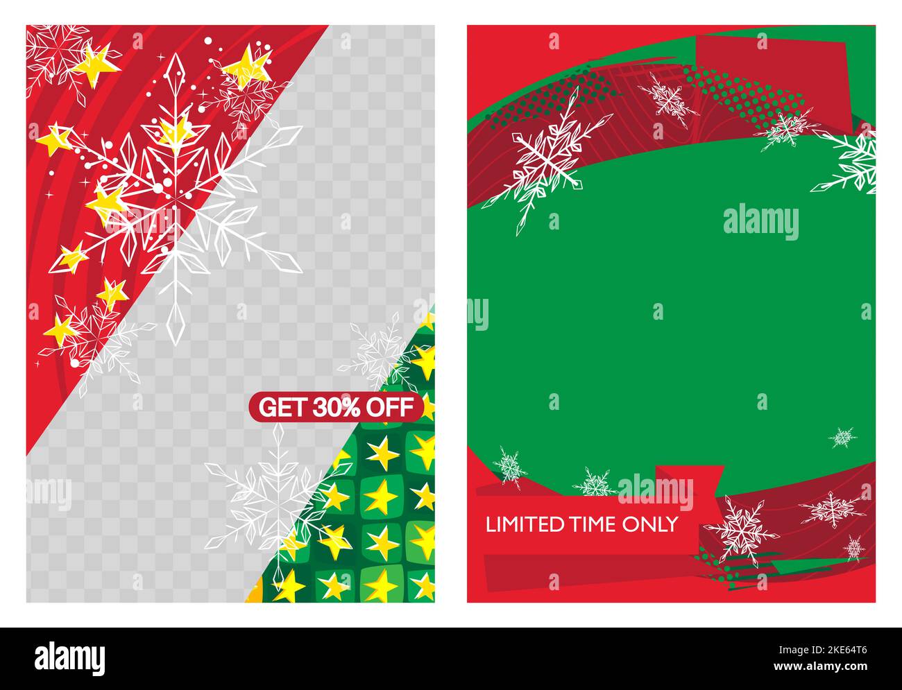 Snowflake template design. Special deal, Christmas season offer poster. Winter Vector illustration. Holiday Clearance, Discount Banner. Business, Stor Stock Vector