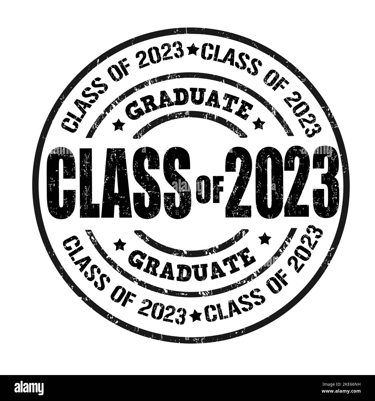 Class of 2023 grunge rubber stamp on white, vector illustration Stock