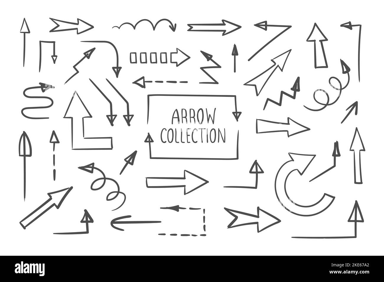 Hand drawn vector arrows. Collection of Vector Arrows. Arrows icons set ...