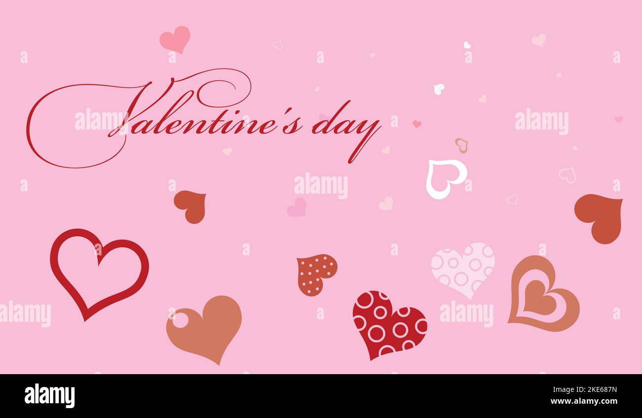 A digital illustration of a romantic pink Valentine's day background ...
