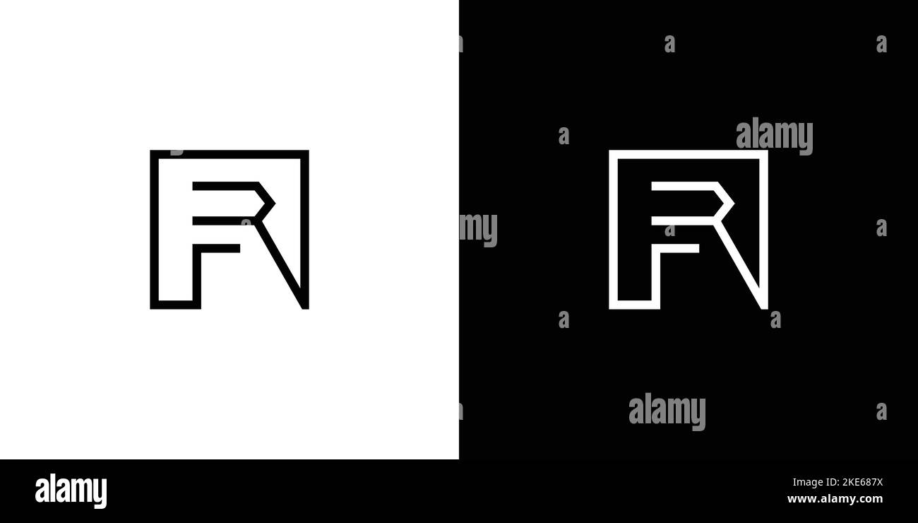Modern and sophisticated letter RF initials logo design Stock Vector