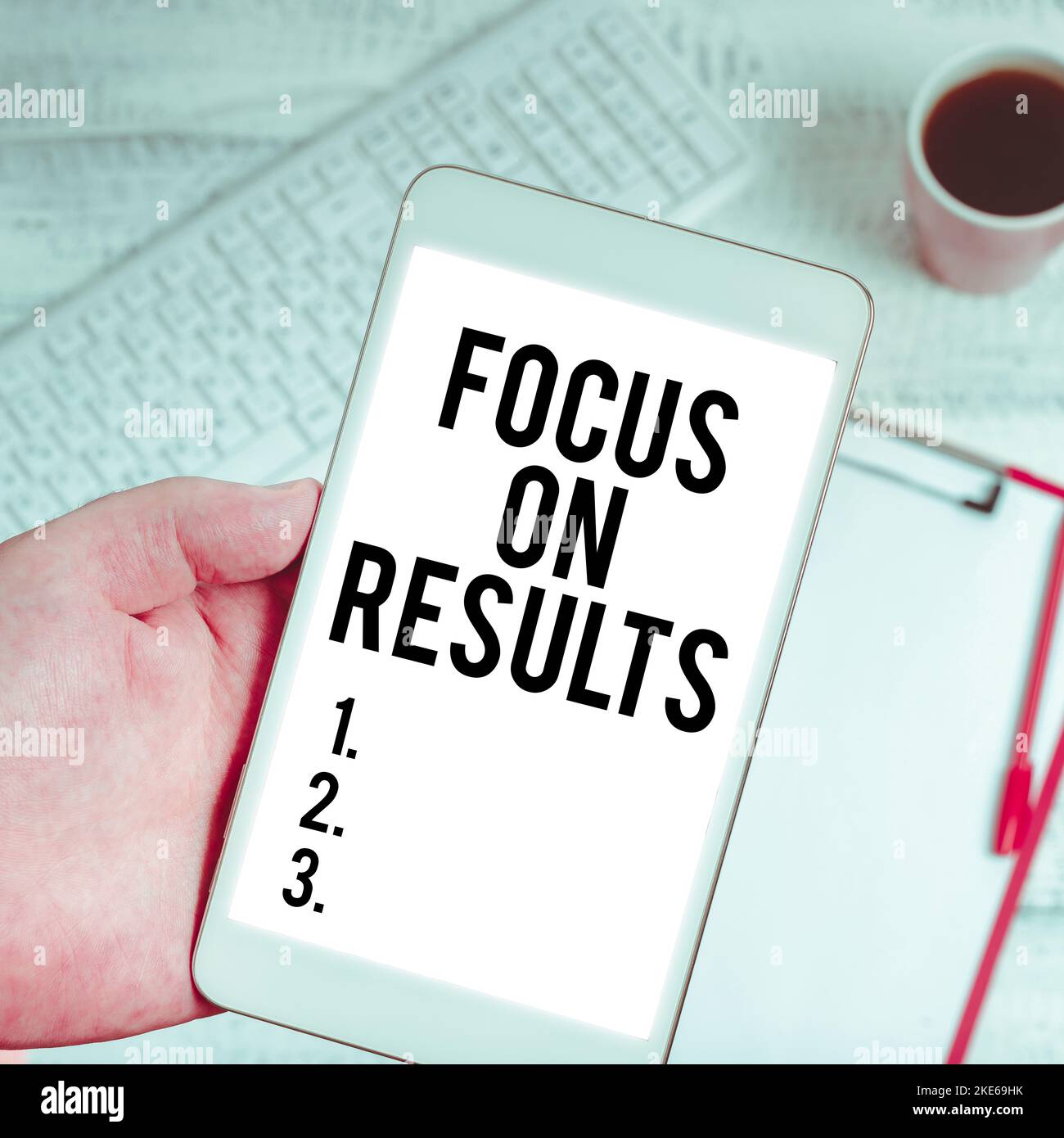 Hand writing sign Focus On Results. Word Written on concentration on ...