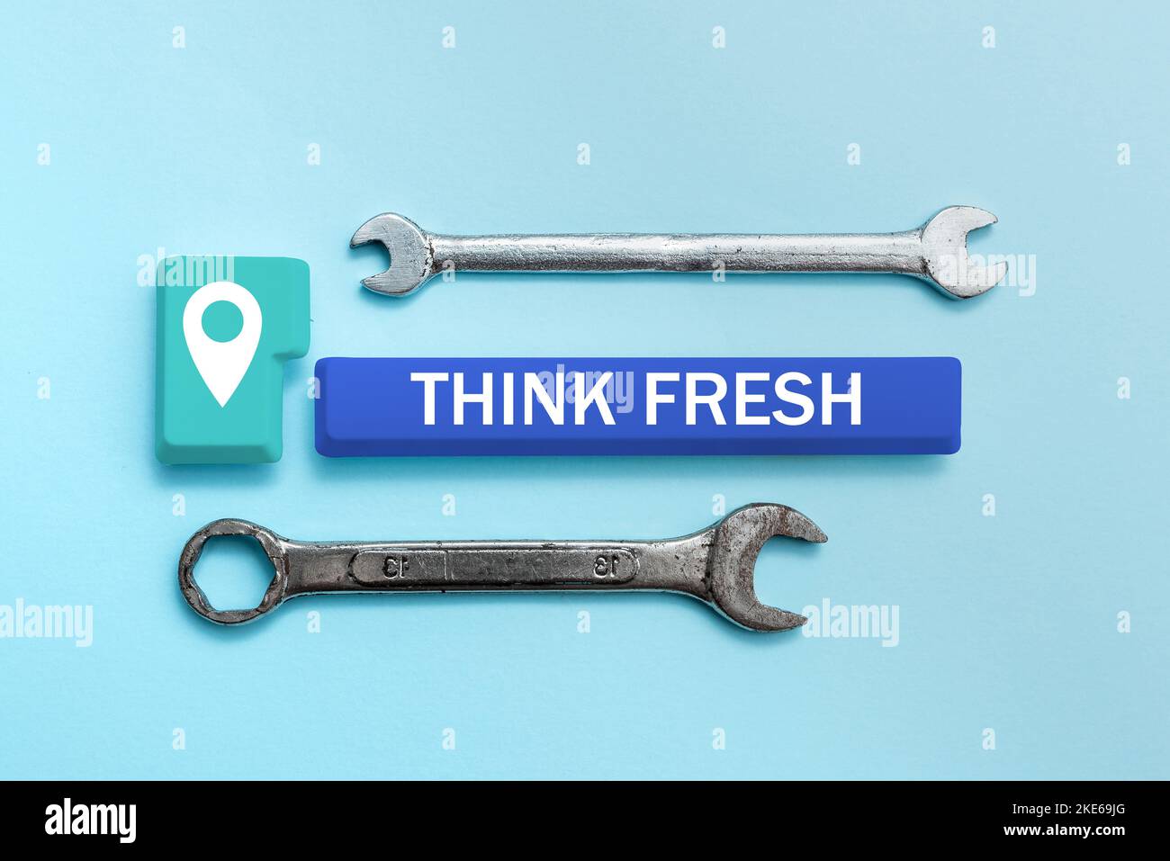 Text caption presenting Think Fresh. Business overview a new ...