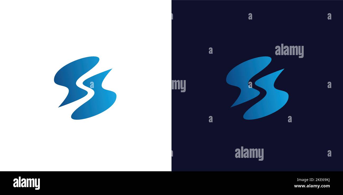 Unique and modern S initial water logo design Stock Vector