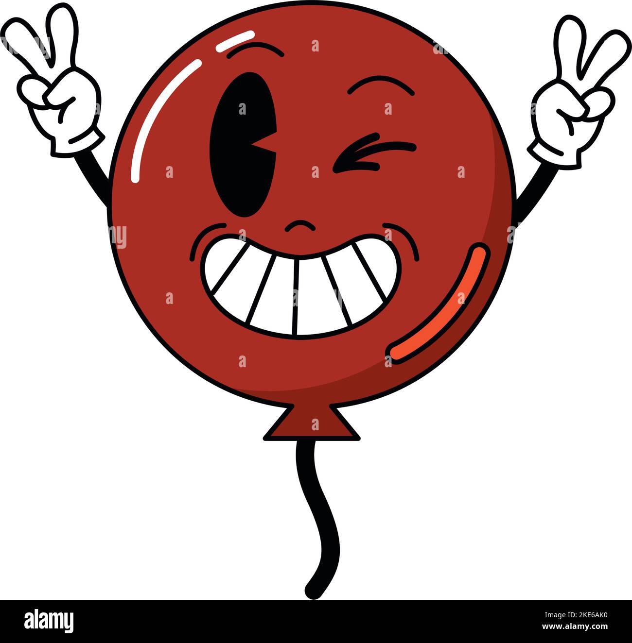 Isolated happy balloon groovy traditional cartoon Vector Stock Vector ...