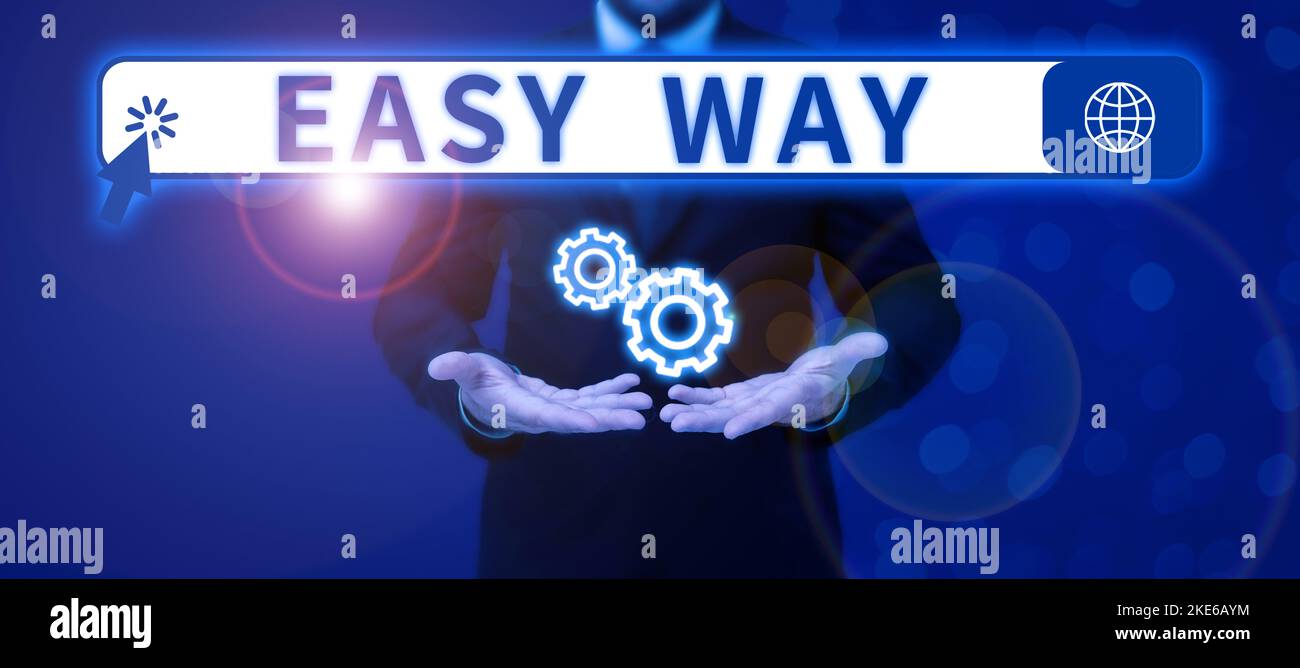 Text caption presenting Easy Way. Word for making hard decision between two less and more effort method Stock Photo