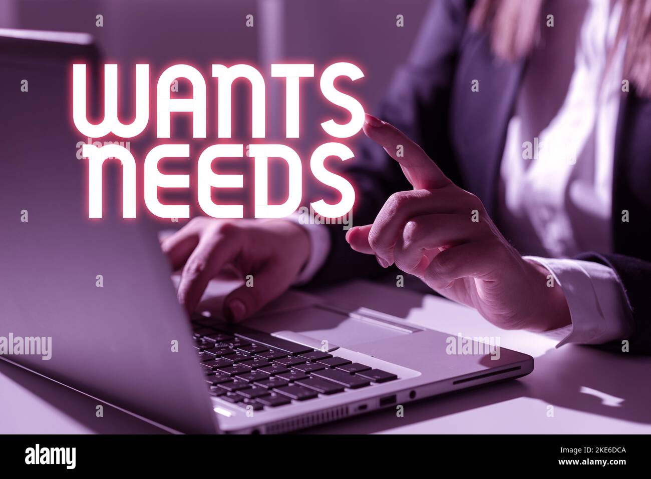 Hand writing sign Wants Needs. Business idea to have something ...