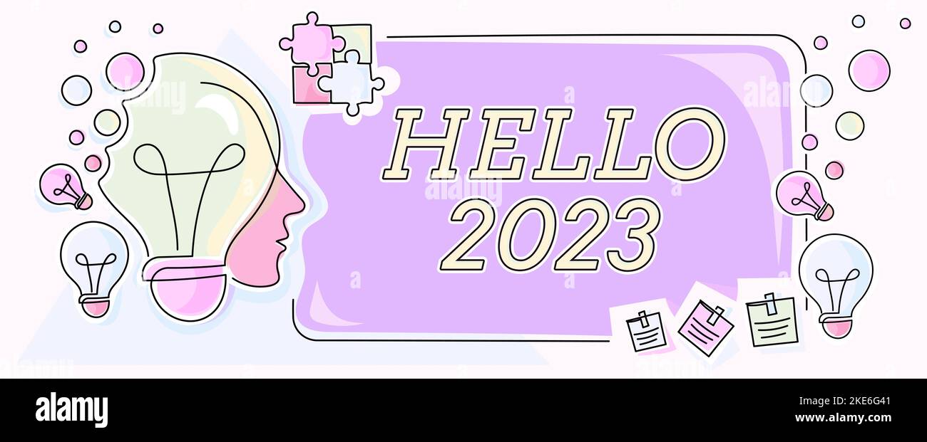 Inspiration showing sign Hello 2023. Business approach Hoping for a ...