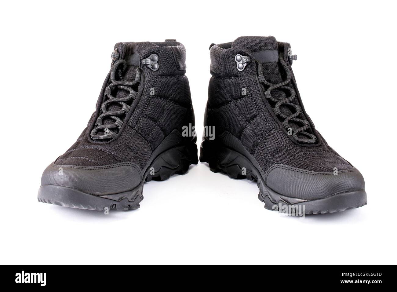 Black men's autumn boots isolated on a white background Stock Photo - Alamy