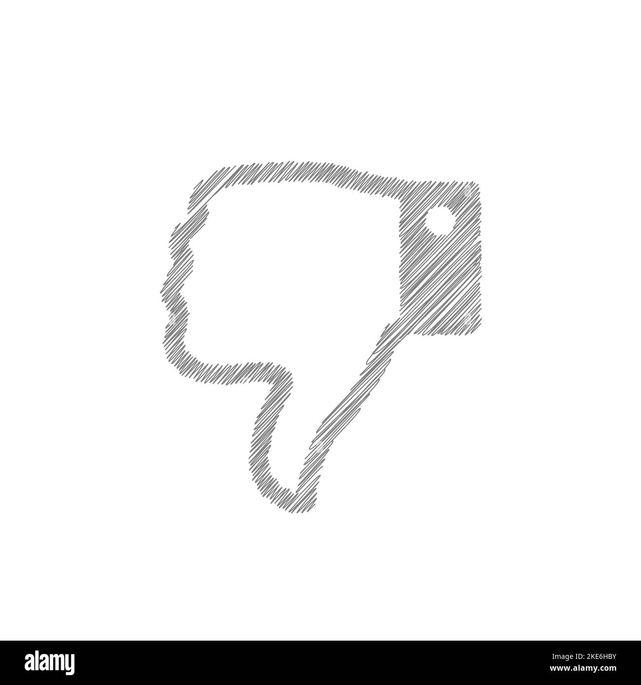 Dislike grey sketch vector icon. Hand drawn gesture symbol Stock Vector