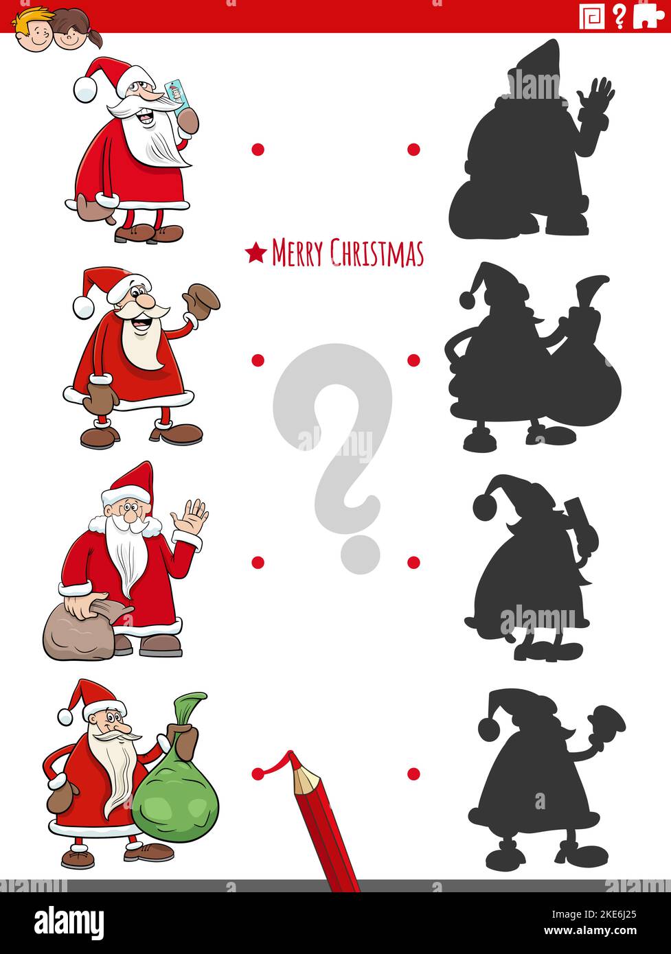 Cartoon illustration of match the right shadows with pictures ...