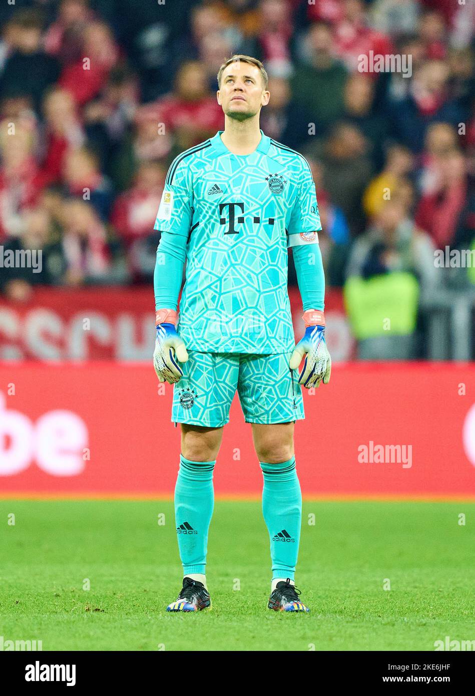 Manuel NEUER, goalkeeper FCB 1  in the match FC BAYERN MÜNCHEN - SV WERDER BREMEN 6-1 1.German Football League on Nov 8, 2022 in Munich, Germany. Season 2022/2023, matchday 14, 1.Bundesliga, FCB, München, 14.Spieltag © Peter Schatz / Alamy Live News    - DFL REGULATIONS PROHIBIT ANY USE OF PHOTOGRAPHS as IMAGE SEQUENCES and/or QUASI-VIDEO - Stock Photo