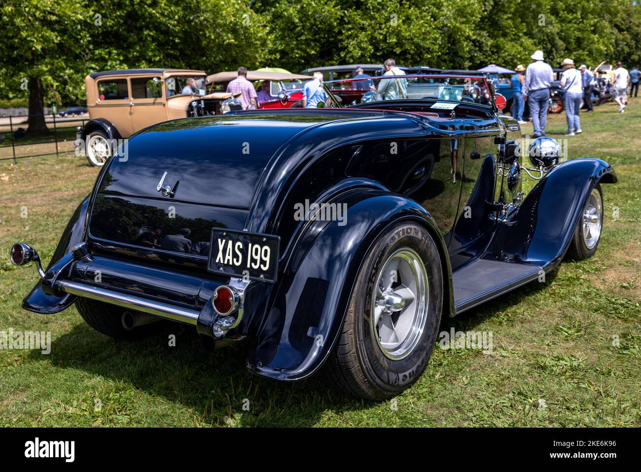 32 Ford hot rod ‘XAS 199’ on display at the American Auto Club Rally of the Giants, held at Blenheim Palace on the 10th July 2022 Stock Photo