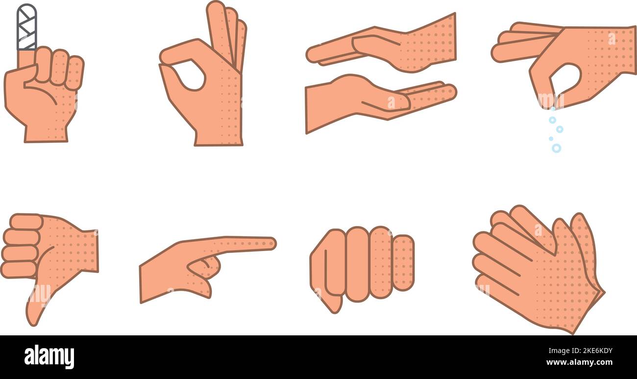 Set of different hand gestures icon Vector Stock Vector Image & Art - Alamy