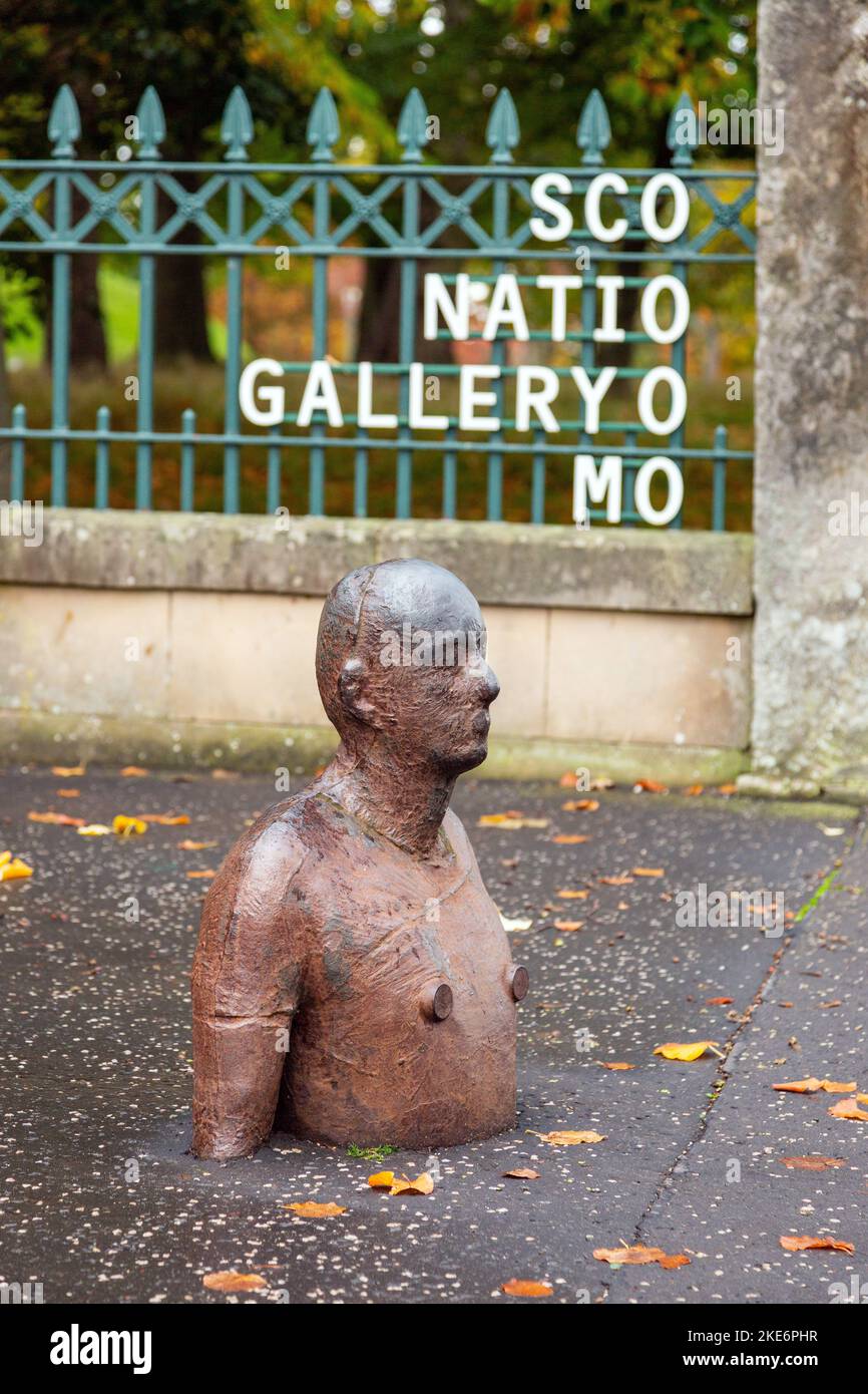 Sir Antony Gormley's "6 Times" sculpture outside the Scottish National