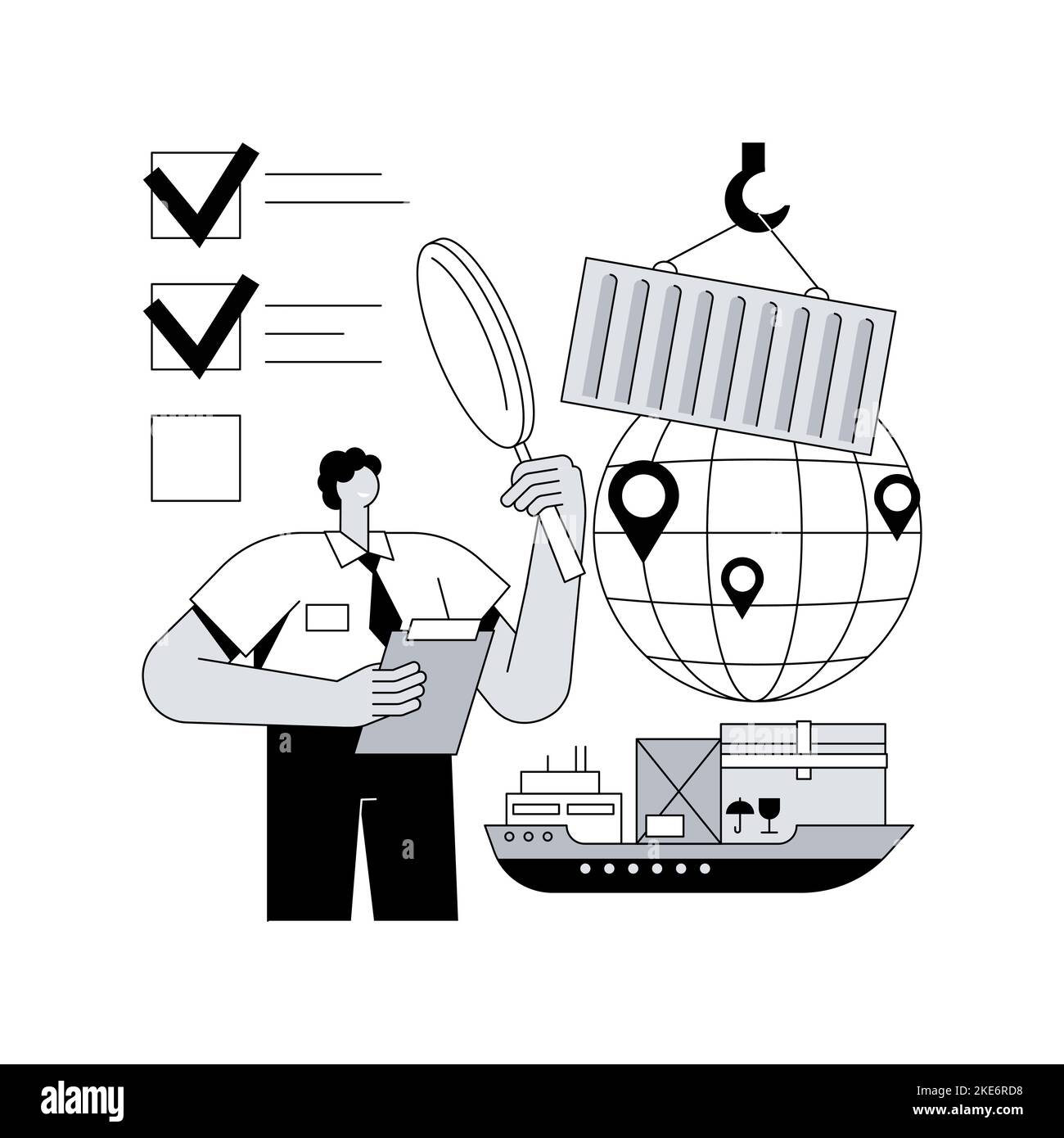 Export control abstract concept vector illustration. Licensing services