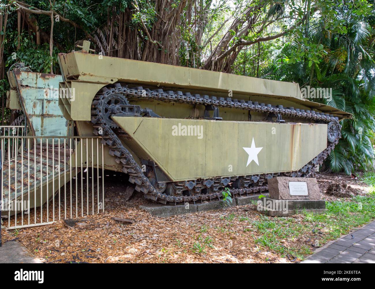 Detail of the amphibious transport vehicle, called Buffalo, used during