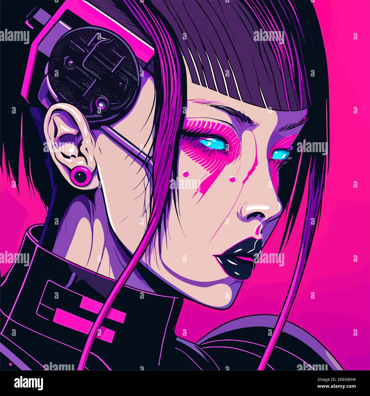 Wallpaper girl, art, beautiful, cyberpunk girl for mobile and