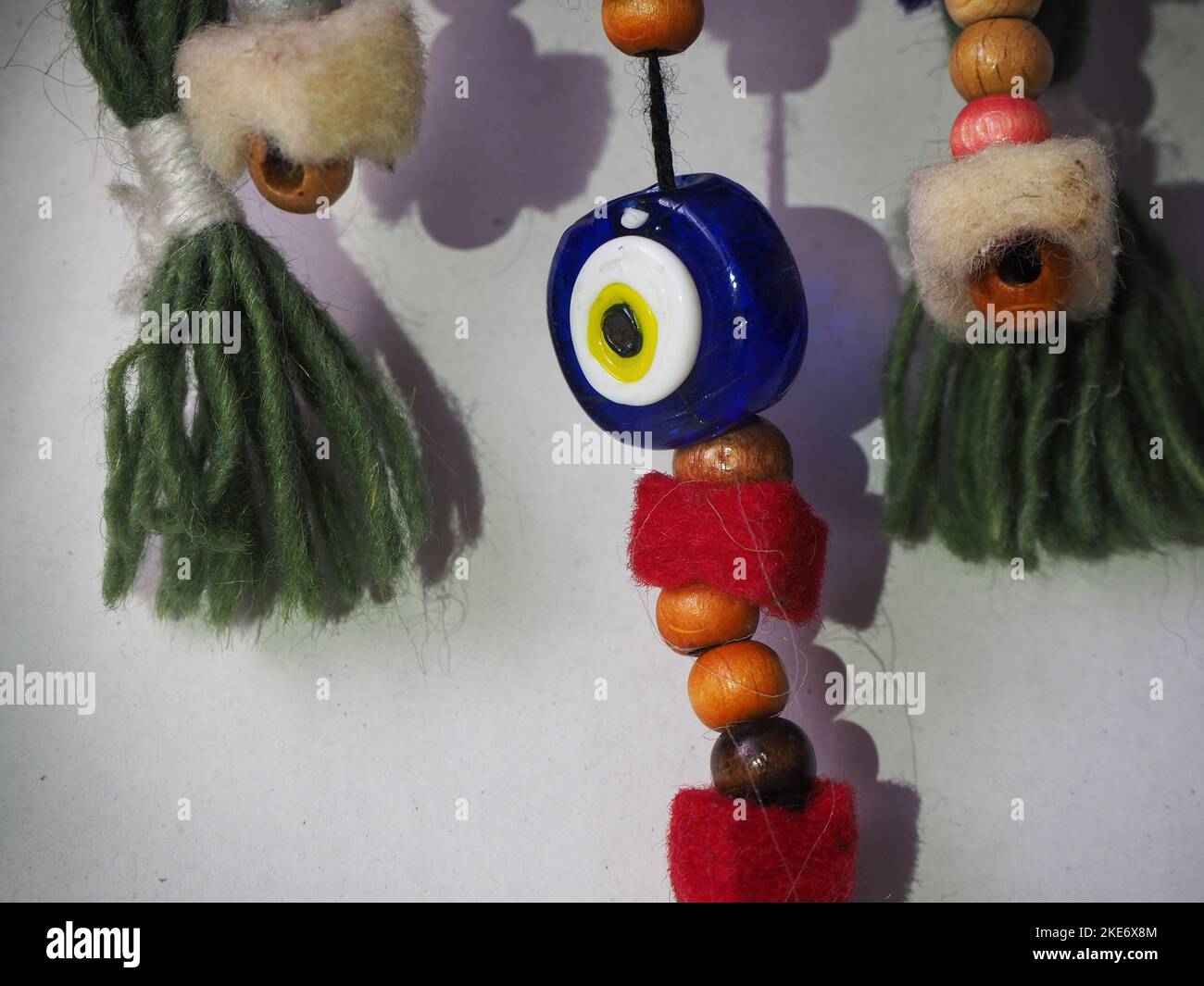 An amulet believed to bring luck. Evil eye bead, symbol of good luck