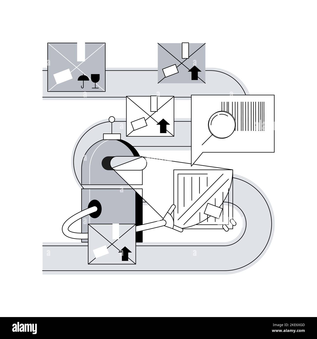 Barcode scanning abstract concept vector illustration. Barcode