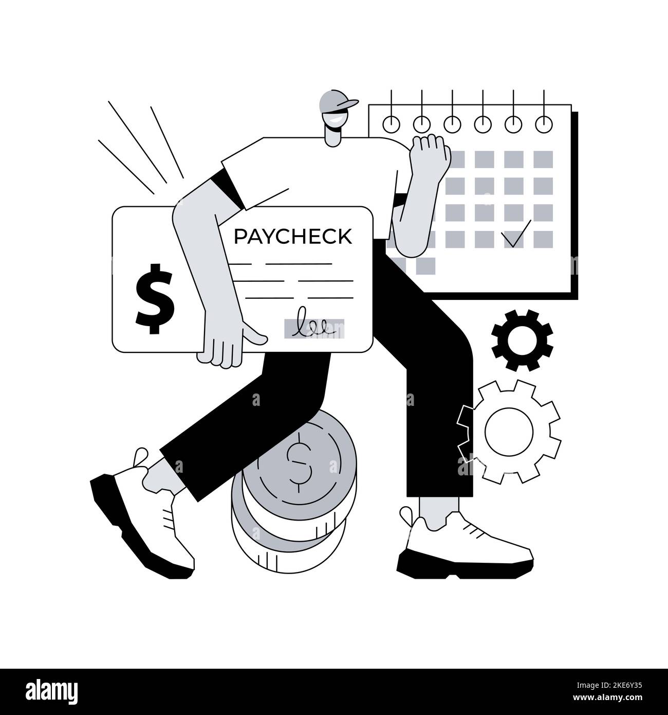 Paycheck abstract concept vector illustration. Paycheck cash, payroll