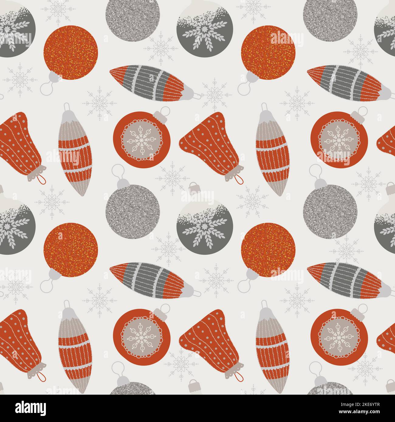 Christmas Seamless Pattern with decorative glass balls. Vector ...