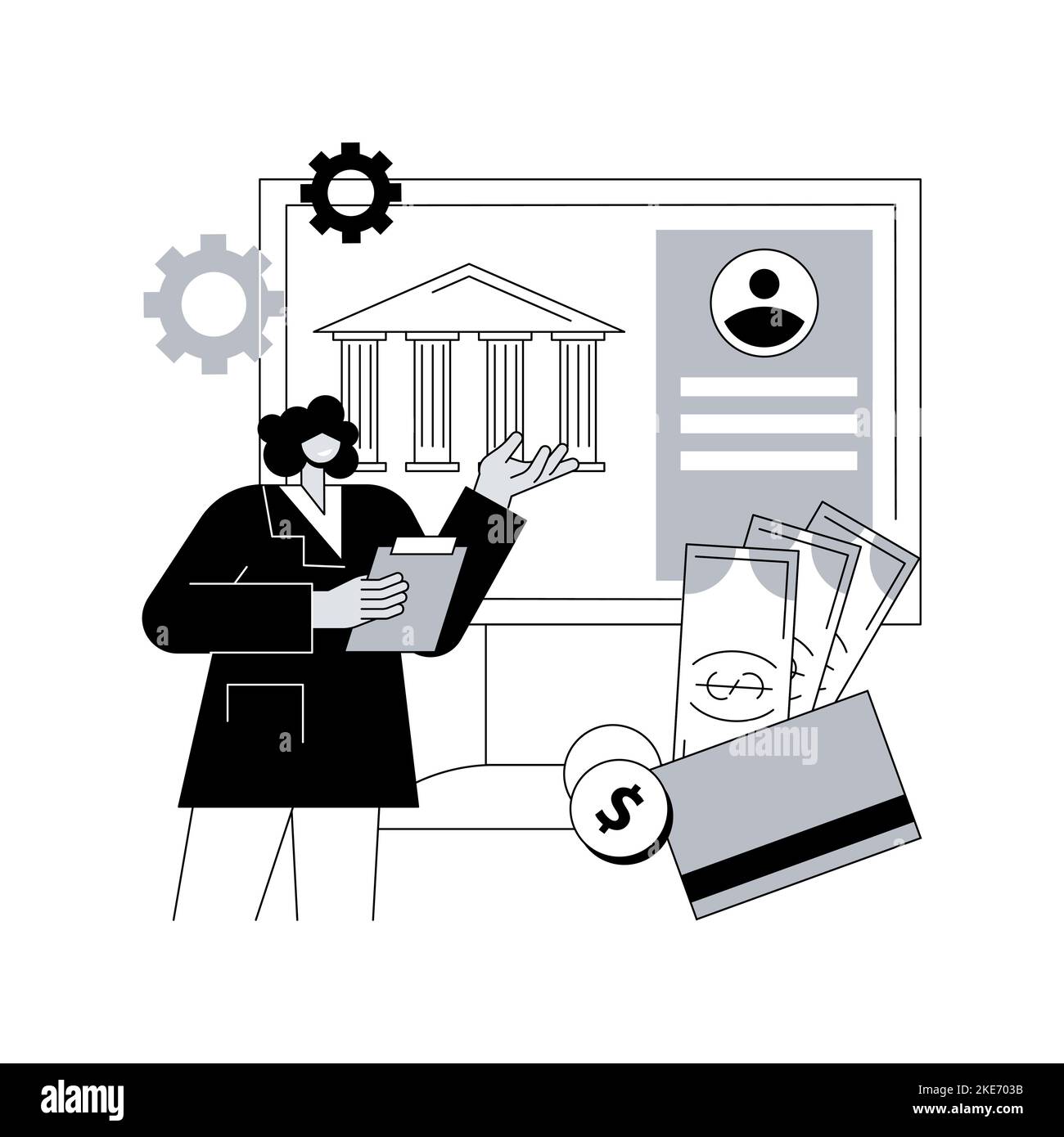 Bank account abstract concept vector illustration. Personal bank