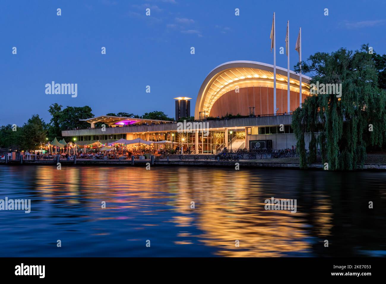 The house of world cultures on the Spree river, in Berlin Germany. Stock Photo