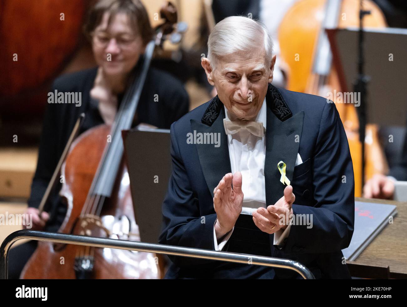 Saxony, Leipzig 10 November 2022, Musician and conductor Herbert Blomstedt listens to the