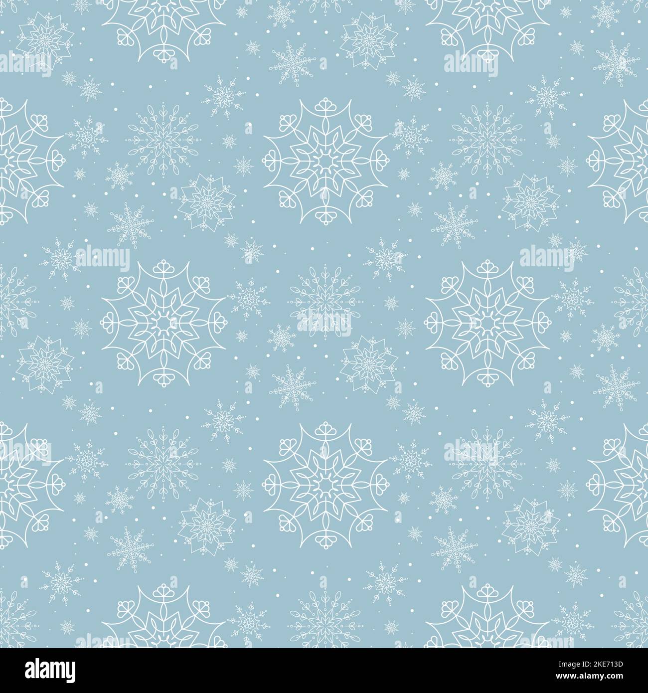 Elegant Winter seamless pattern in Snowflakes. Vector illustration in ...