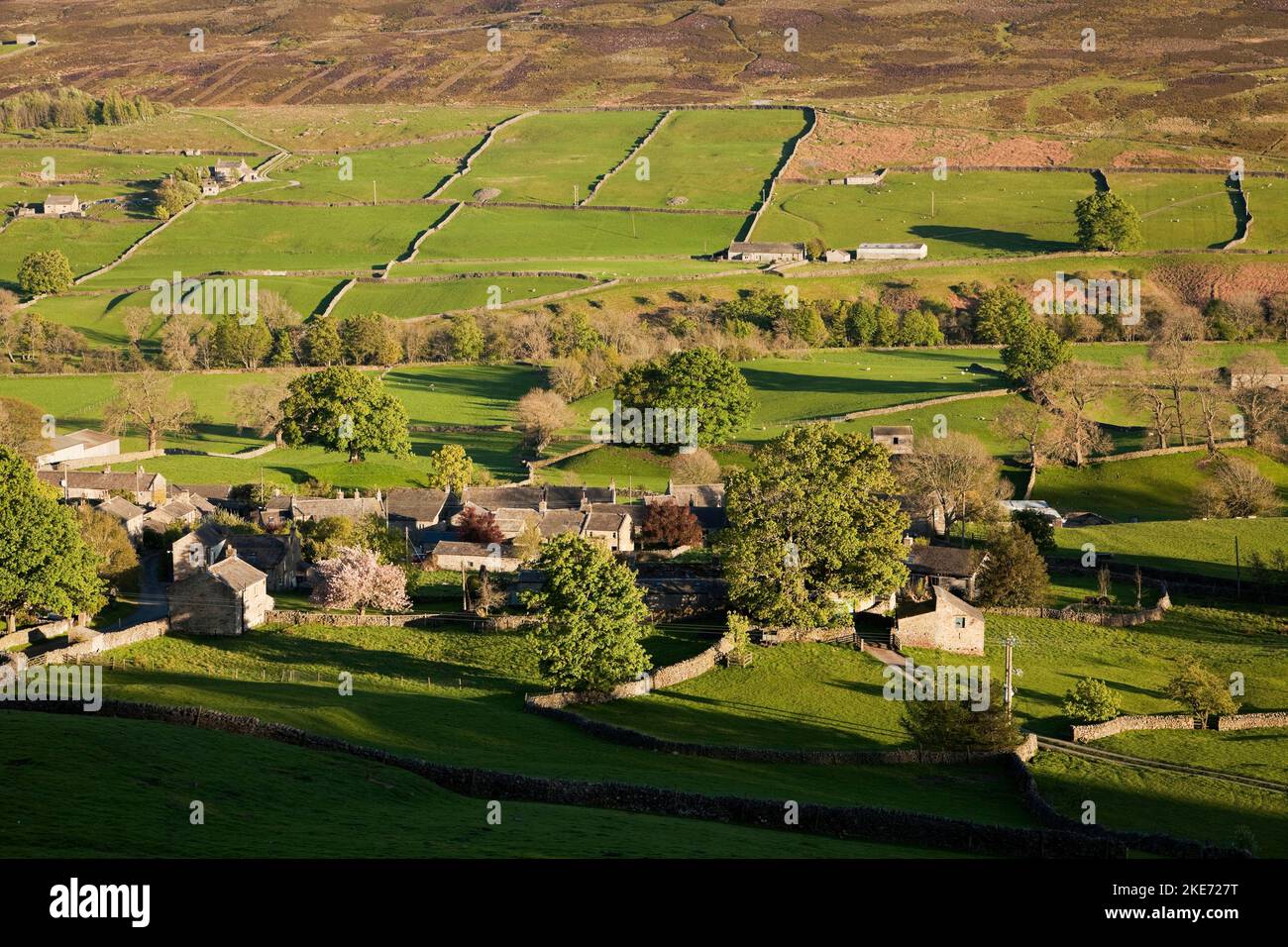The village of Healaugh in Swaledale, Yorkshire Dales, UK Stock Photo