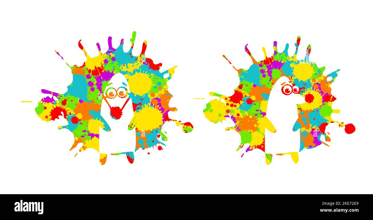 Hedgehog from blots. Vector illustration Stock Vector