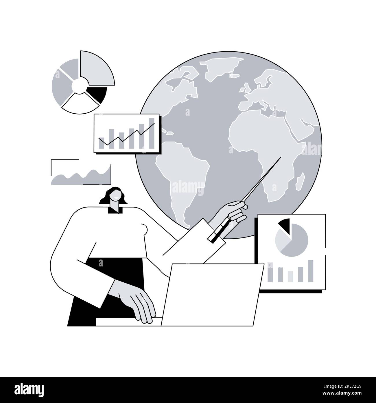 Climate data share and use abstract concept vector illustration 