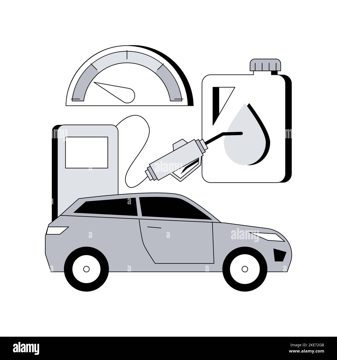 Fuel economy abstract concept vector illustration. Gas mileage, fuel