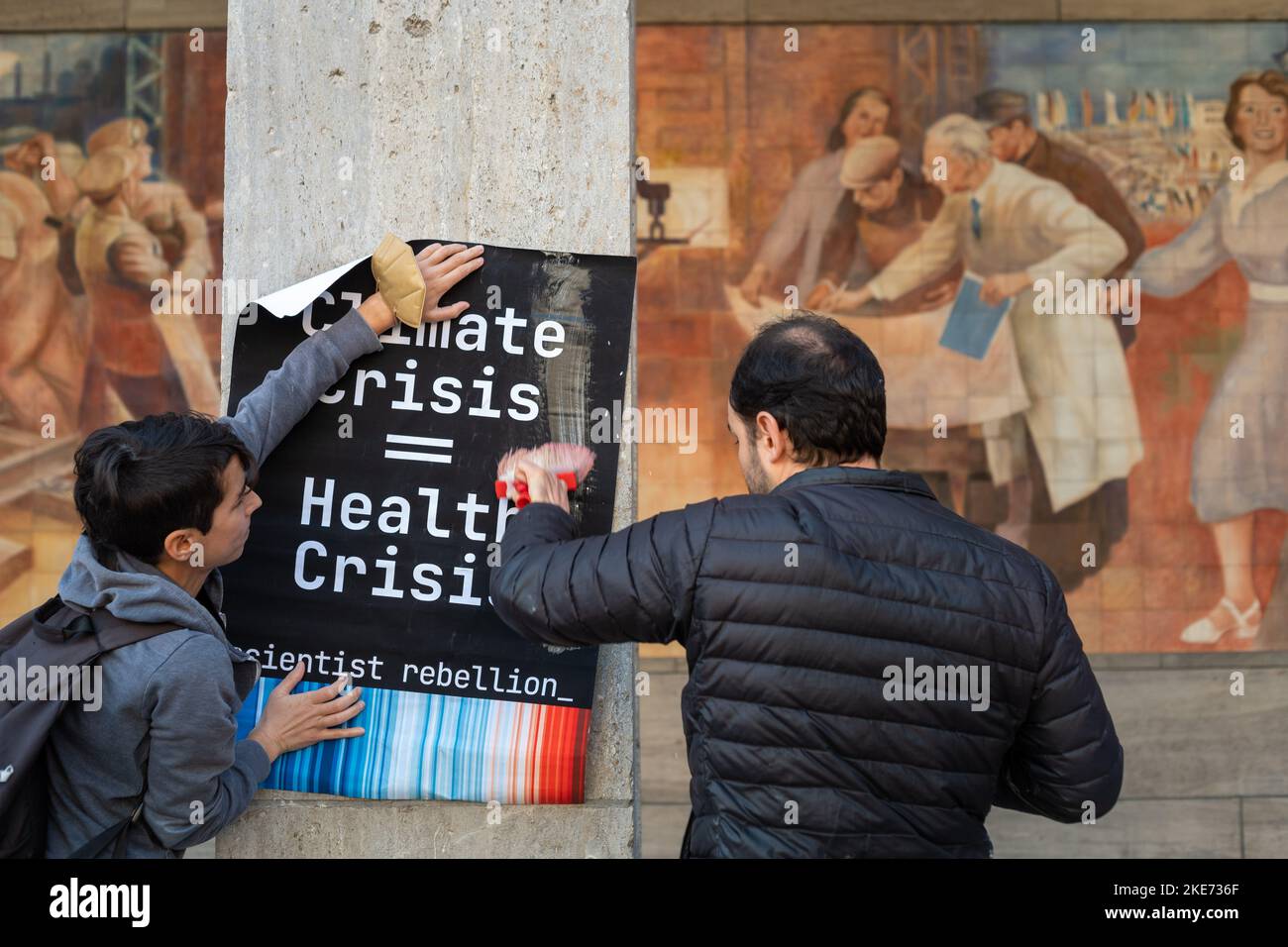 Berlin, Germany - October 17 2022: Scientist rebellion group protest outside Finance Minister Stock Photo