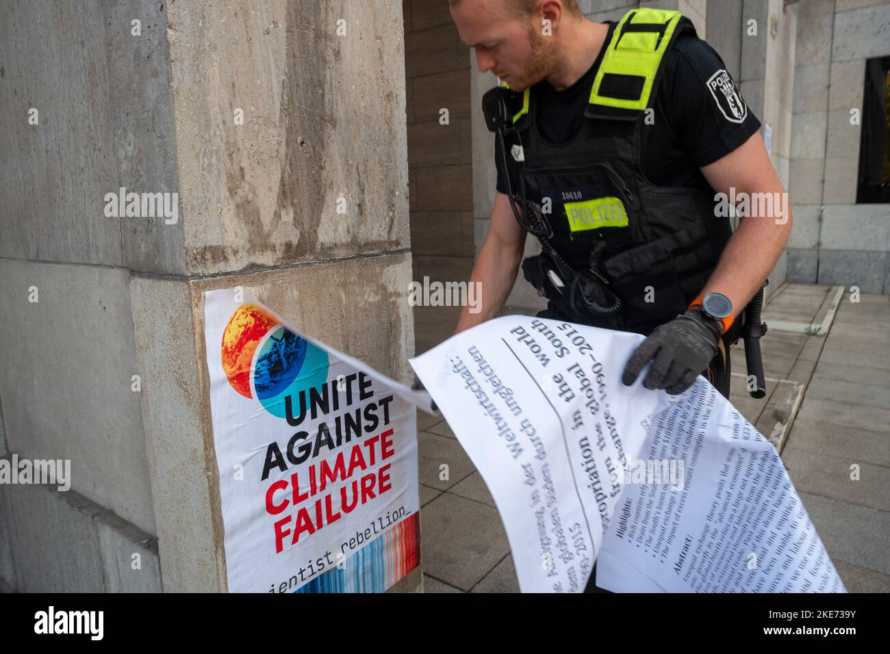 Berlin, Germany - October 17 2022: Scientist rebellion group protest outside Finance Minister Stock Photo
