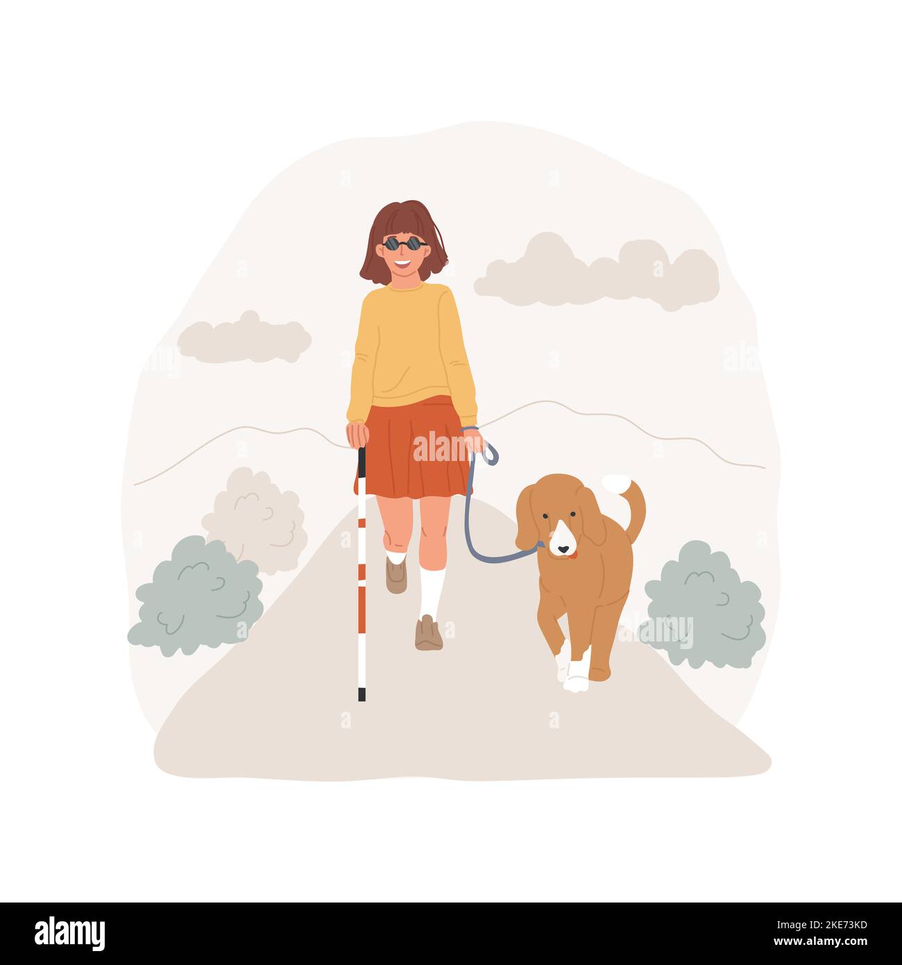 Guide dog isolated cartoon vector illustration. Seeing eye, mobility