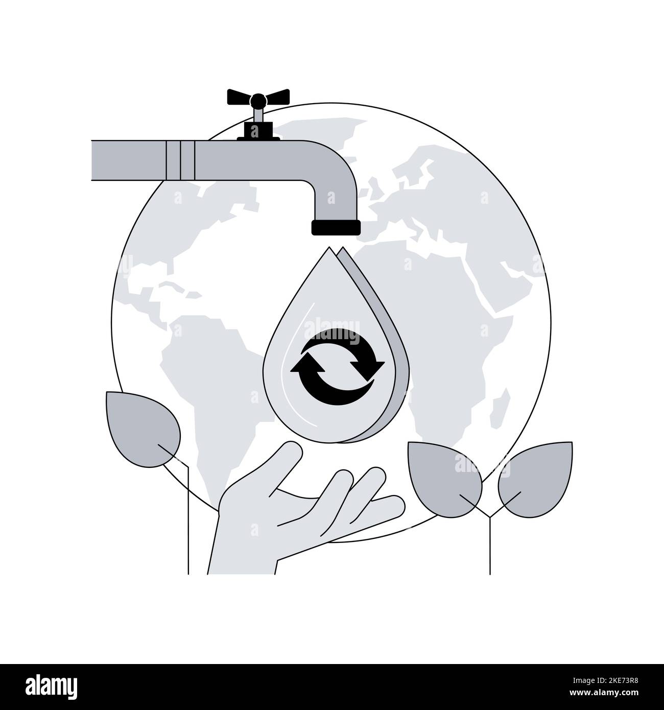 Water consumption abstract concept vector illustration. Water