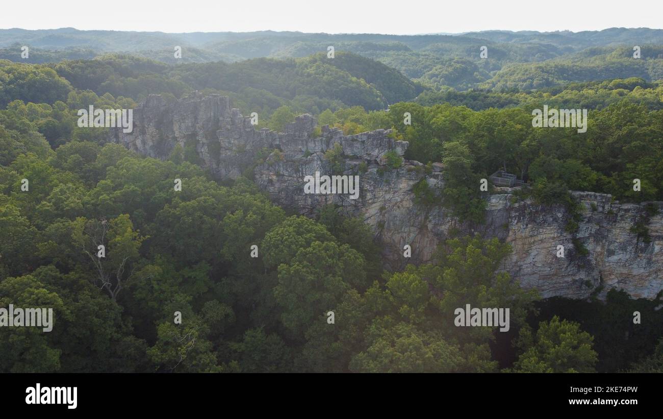 An aerial view of the Pinnacle State Park Princeton, West Virginia