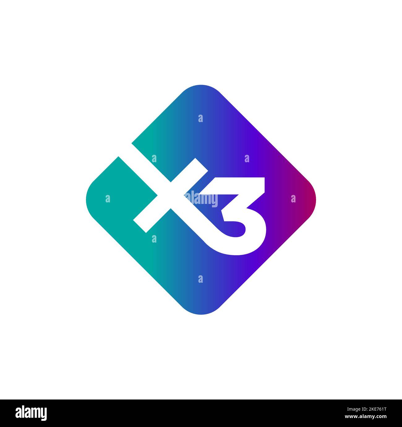 X3 unit icon. X3 monogram with multicolor . Stock Vector