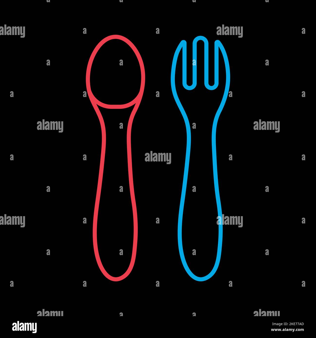 spoon-and-fork-for-baby-vector-on-black-background-icon-graph-symbol