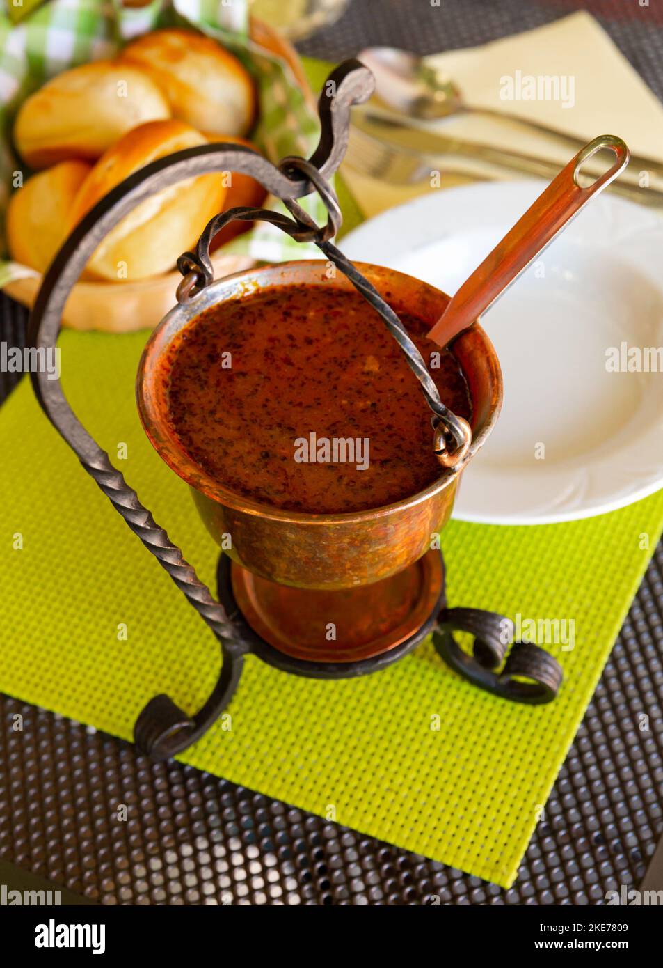 Traditional Slovenian Bograc in cauldron Stock Photo - Alamy