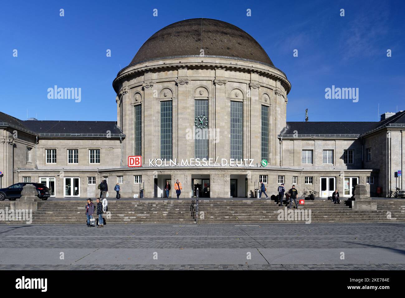 Cologne, Germany, November 10 2022: historic station building Messe/Deutz nearby the cologne exhibition centre Stock Photo