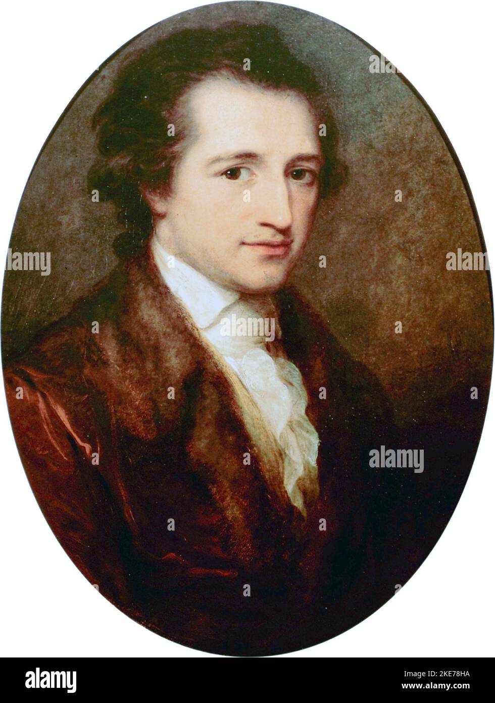 Goethe, age 38, painted by Angelica Kauffman 1787 Johann Wolfgang von Goethe (1749 – 1832) German poet, playwright and novelist Stock Photo
