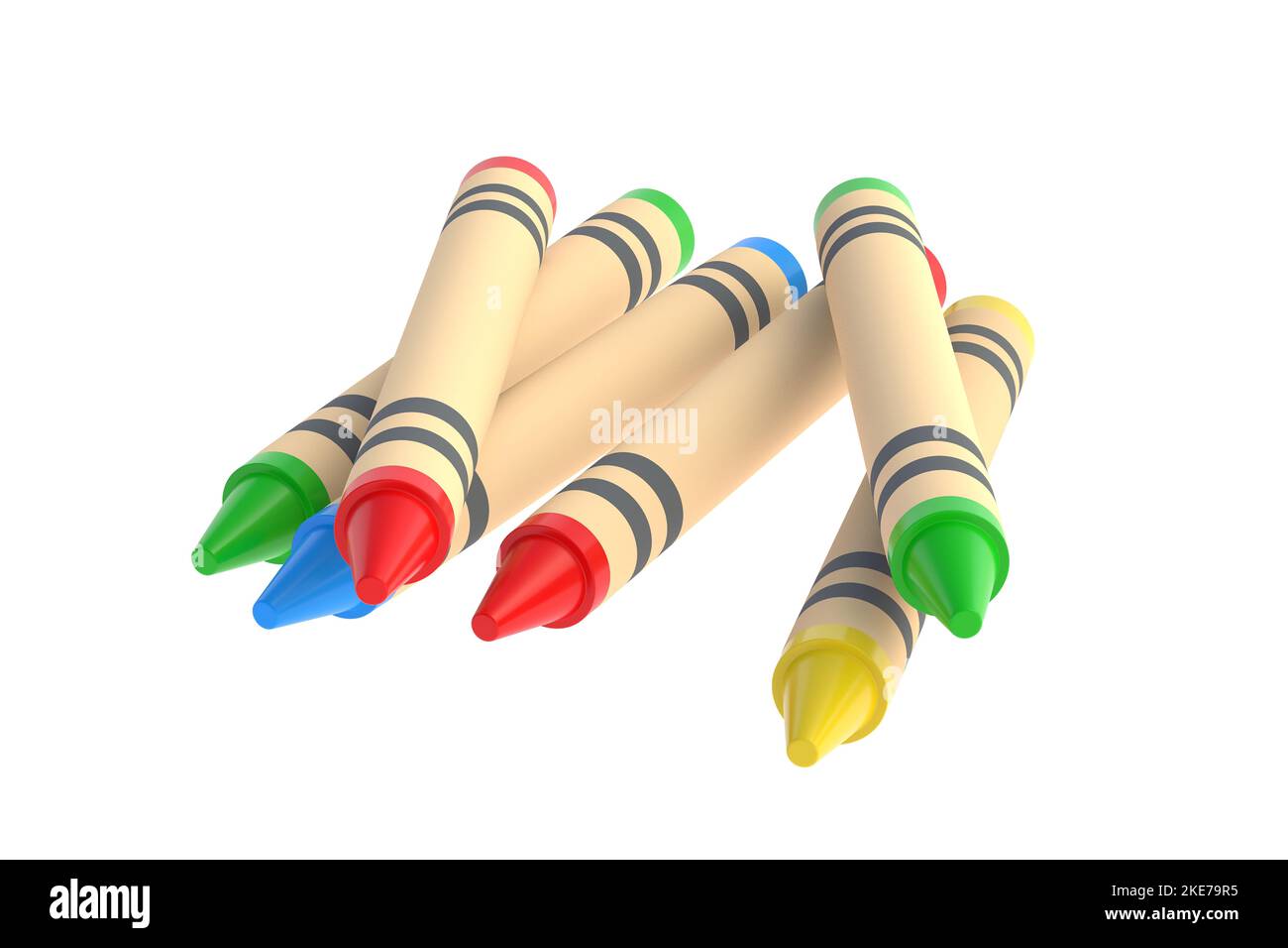 3D render of crayons Stock Photo - Alamy