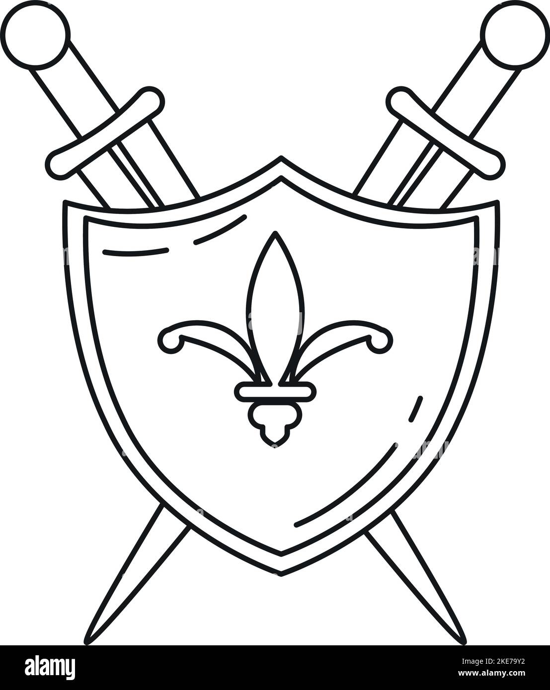 Isolated swords weapon with shield medieval icon Vector Stock Vector ...