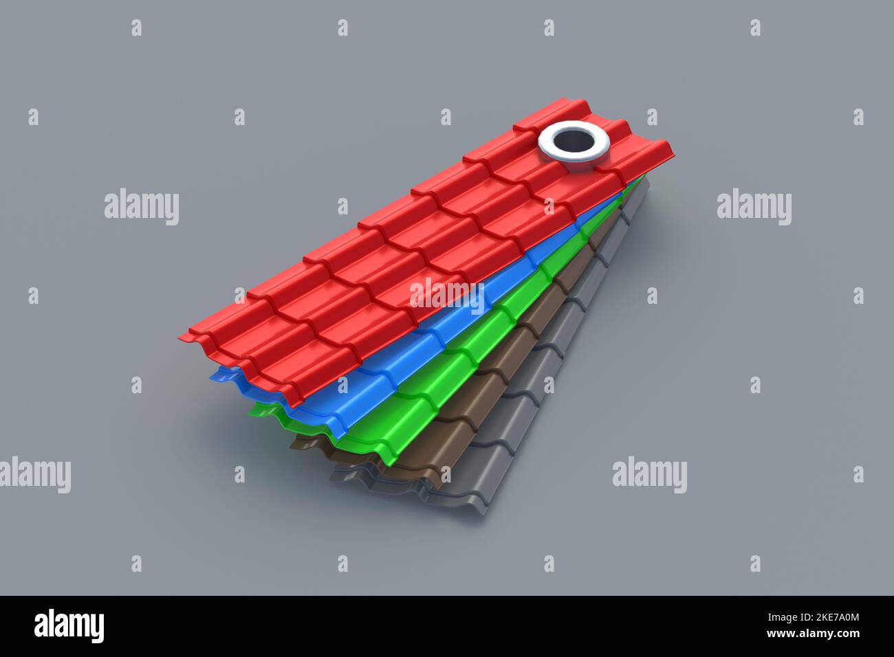 Color sampler of metal roof tile. 3d render Stock Photo Alamy