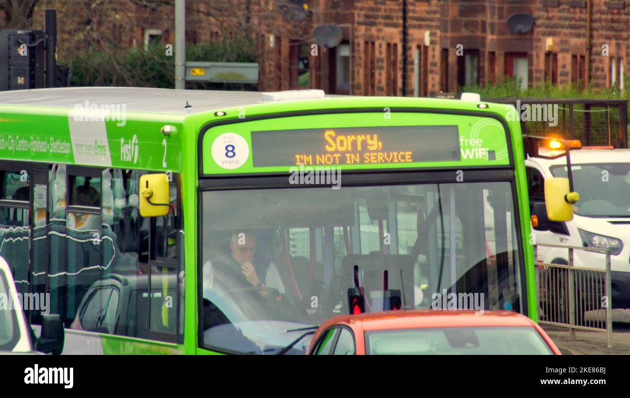 Shortage of bus drivers has seen an explosion of customer complaints on social media as people experience long waits and overcrowded buses as services Stock Photo