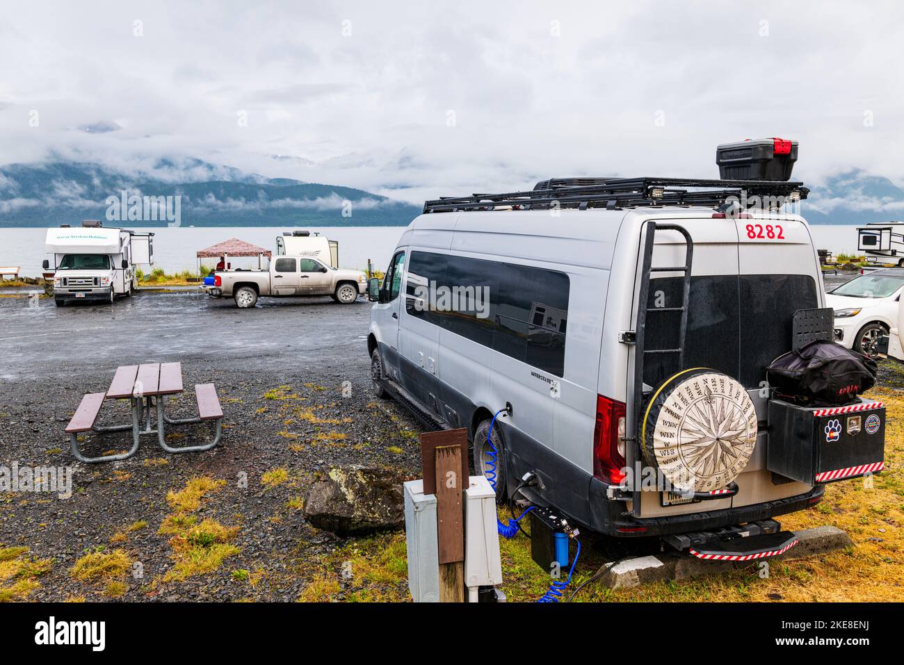 Airstream Interstate 24X 4WD campervan; Forest River RV Site; Seward; Alaska; USA Stock Photo